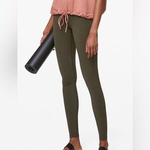 Nicole Miller Leggings Pants High Waist Stretch olive Green Tummy Control Small